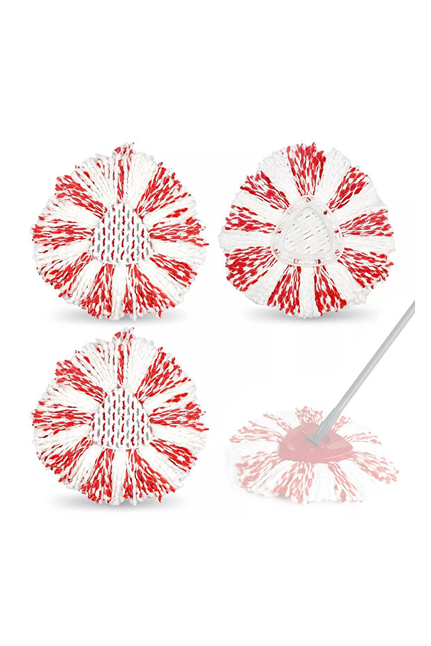 Set of 3 mop refills compatible with Turbo EasyWring & Clean mop / O-Cedar Easywring mops - 4