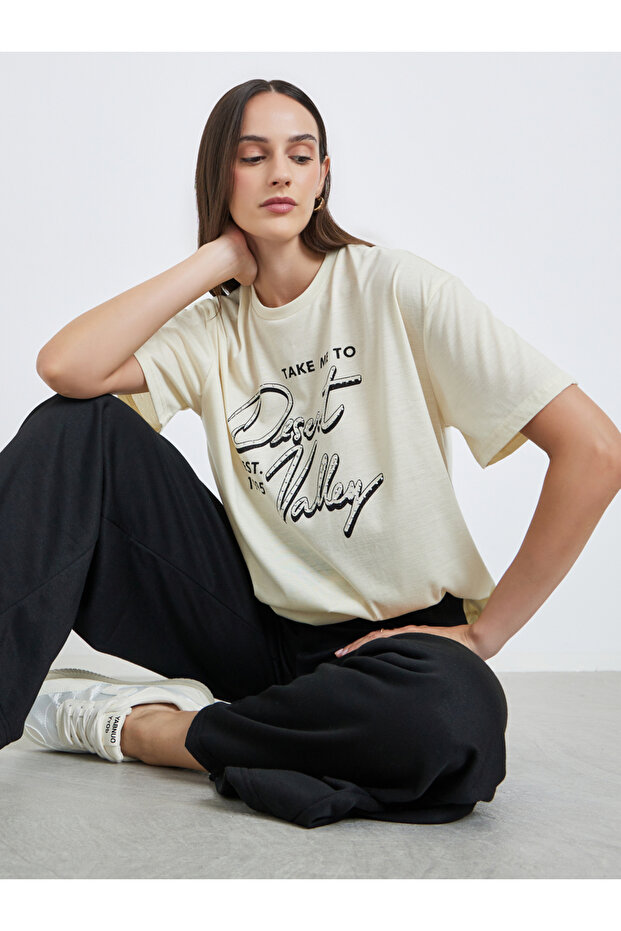 Women Yellow Graphic Print Oversized T-Shirt