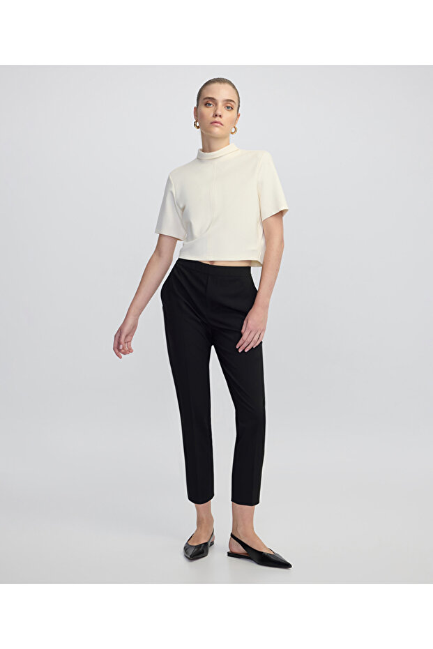 Elastik bel cepli pantolon - 1