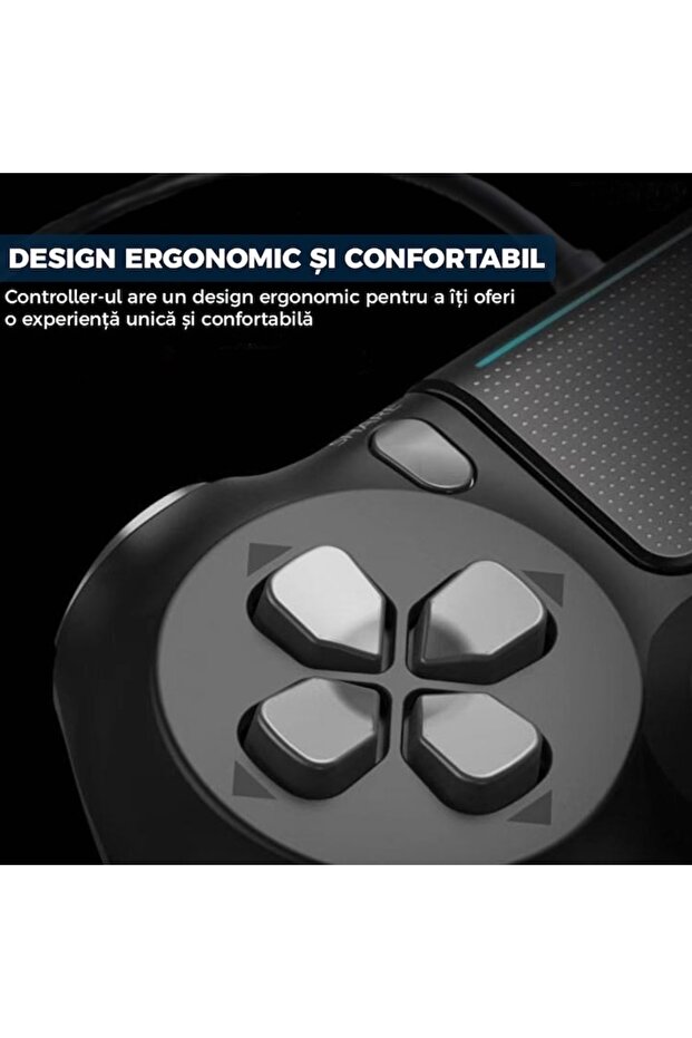 DoubleShock Wired Controller for PS4, 17 Buttons, Dual Vibration, Motion Sensor, Black - 4