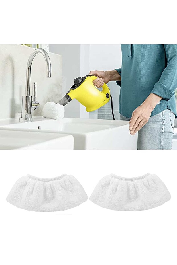 Set of 4 cloths/pads 2 x EasyFix hand nozzle and 2 x floor nozzle compatible with Karcher SC1 SC2 SC3 SC4 SC5 - 4
