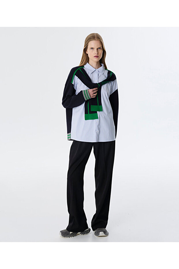 ÇİFT PARÇA GÖRÜNÜMLÜ KUMAŞ MIX TRİKO - 2