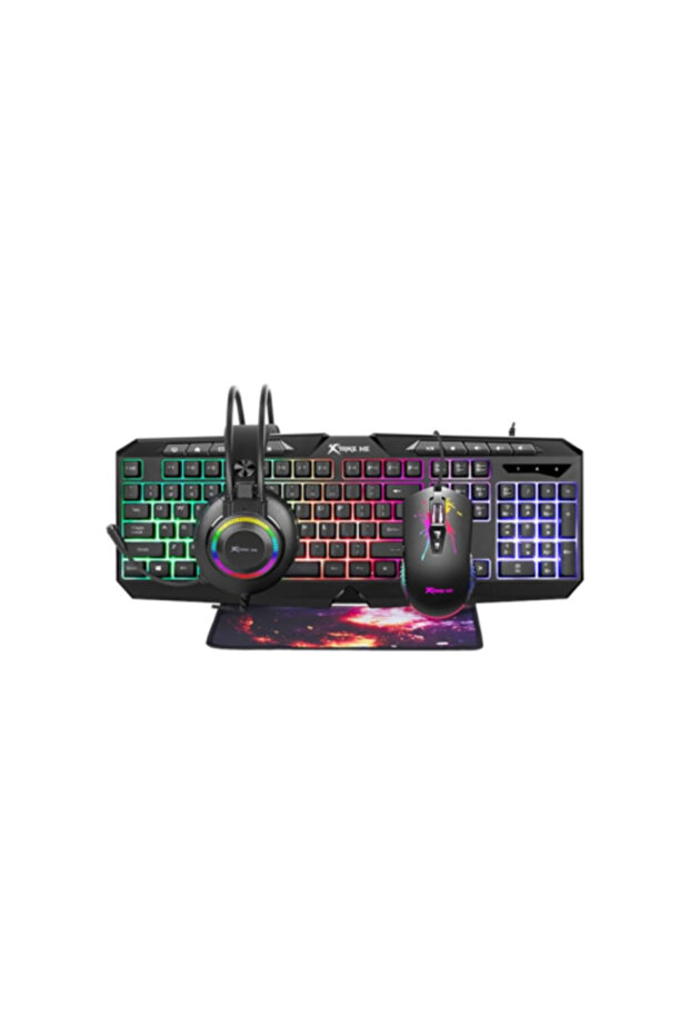 مجموعة ألعاب XTRIKE ME CMX-410 رباعية الأبعاد | لوحة مفاتيح RGB + ماوس DPI + سماعة رأس محيطية + لوحة ماوس - B