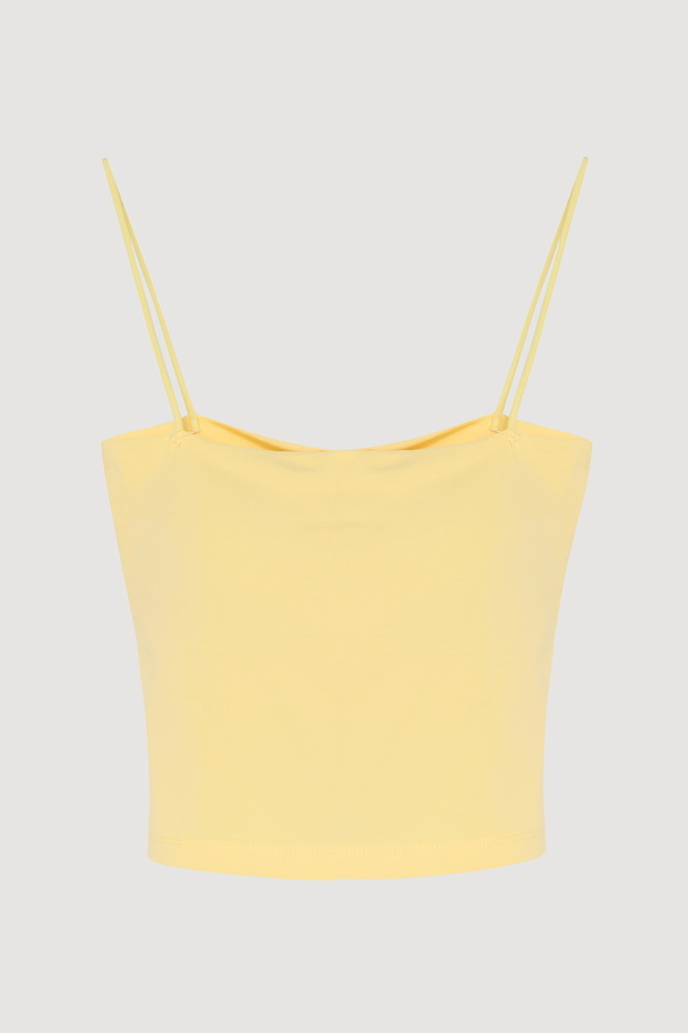 Modal Askılı Crop Basic Atlet Sarı - 1