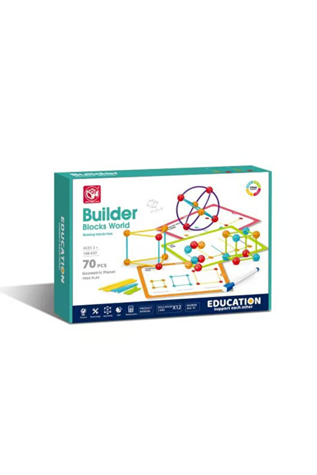 Set de constructie STEAM - Forme 3D (70 piese) - 2