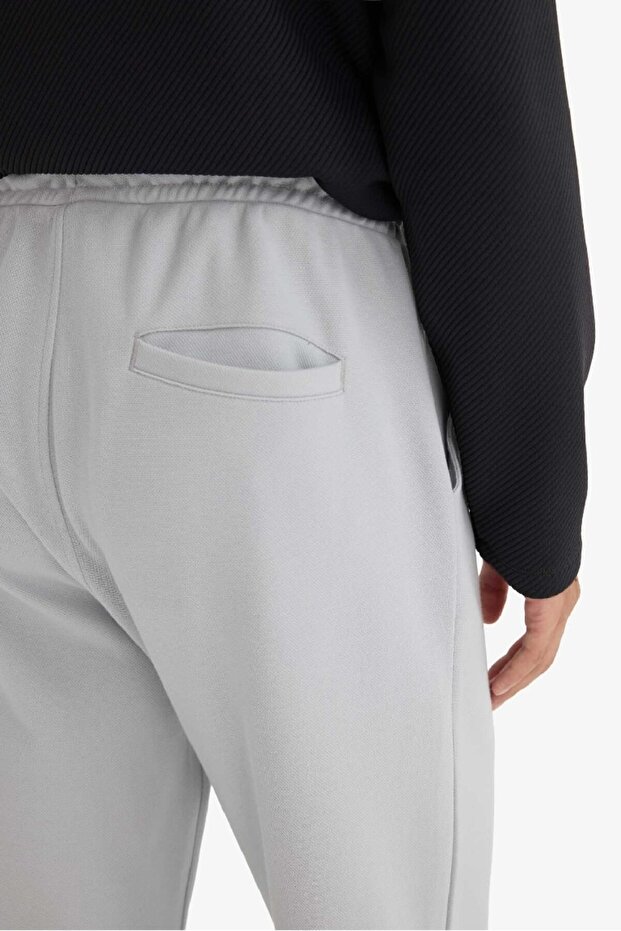 Regular Fit Beli Bağcıklı Düz Paça Cepli Eşofman Altı E7829AX25AU - 6