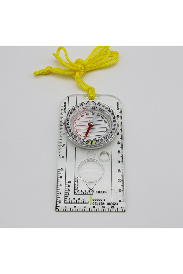 As Shown Multi-Function Compass Map Ruler Scouting Scale - Survival Orienteering Gear for Hiking ..
