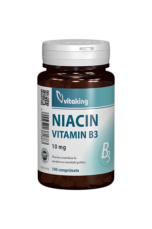 Vitamina B3 (niacina) 10 mg, Vitaking, 100 tablete