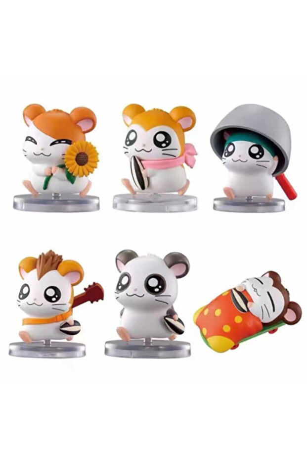 no box 01 Anime 6pcs/set Hamtaro hamster Cute Model Toys