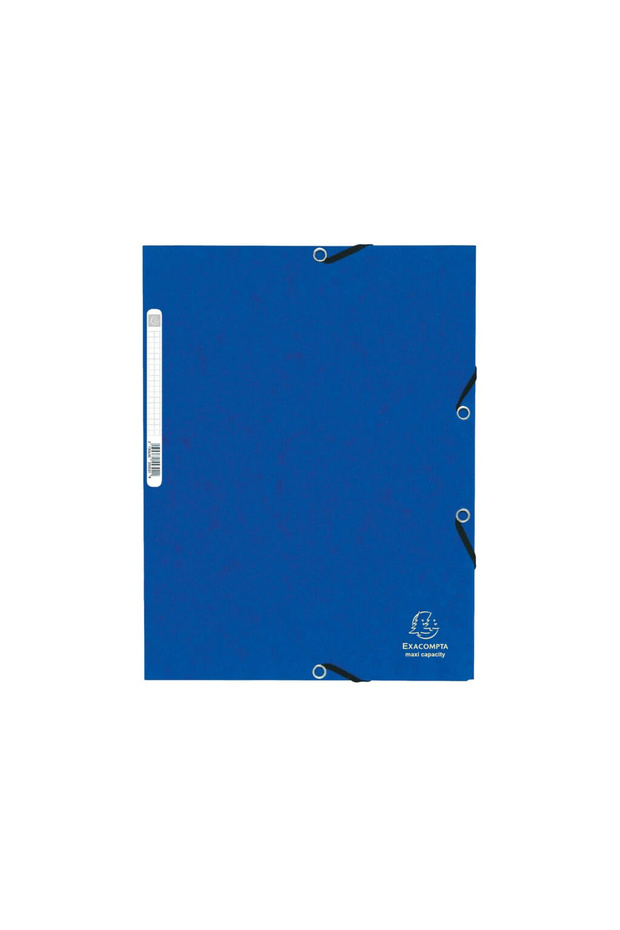Cardboard folder with elastic, Blue - 1