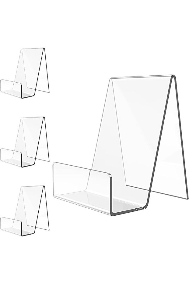 4pcs 4pcs Transparent Display Stand Book For Shelf Desktop Bookshelf Acrylic Clear Storage Office Bo