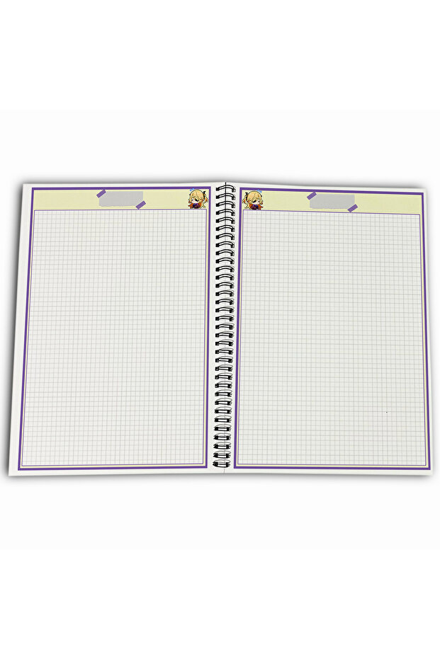 Genshin Impact Fischl Checkered A4 School Notebook 72 Sheets Model 1 - 4