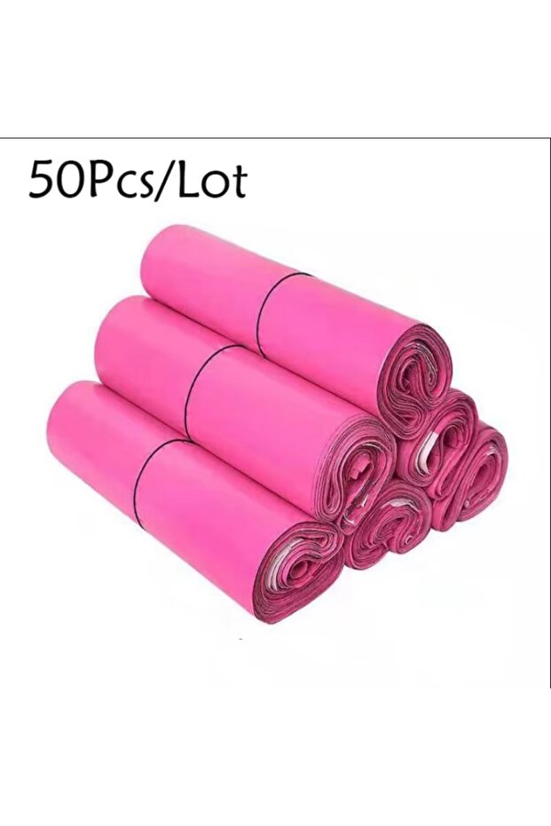 -20 × 30 سم 50 قطعة 50 قطعة/مجموعة حقيبة بريد بلاستيكية PE ذاتية الغلق وردي فاتح مظروف بولي مقاوم للماء