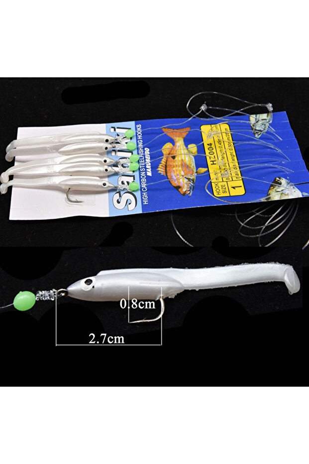 1 كيس 1 Mrlurion 1 كيس Cluster Soft Lure الاصطناعي Eel Sabiki Rigs خطافات خيطية أسماك طُعم سمك الصورى مربع