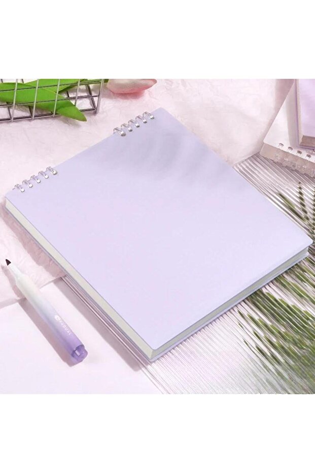 Purple Minimalist Square Grid Loose-Leaf Notebook - Flip-Top Journal for Daily Office Use - Paper - - 1