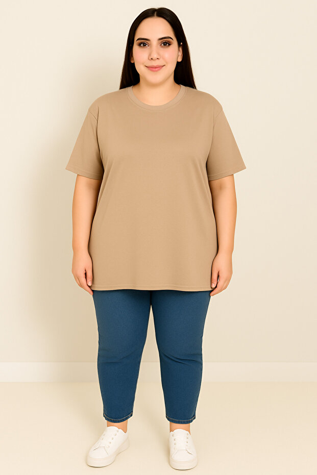 Women's Plus Size Short Sleeve Basic Oversize T-Shirt 1976-25