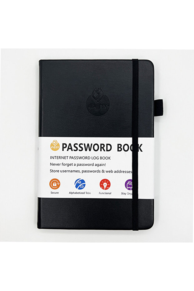 Black Password Book with Alphabetical tabs,Internet Address Organizer, Logbook Password Keeper for W - 1