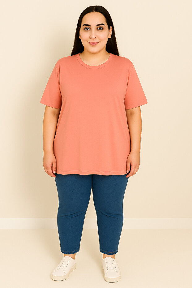 Women's Plus Size Short Sleeve Basic Oversize T-Shirt 1976-25