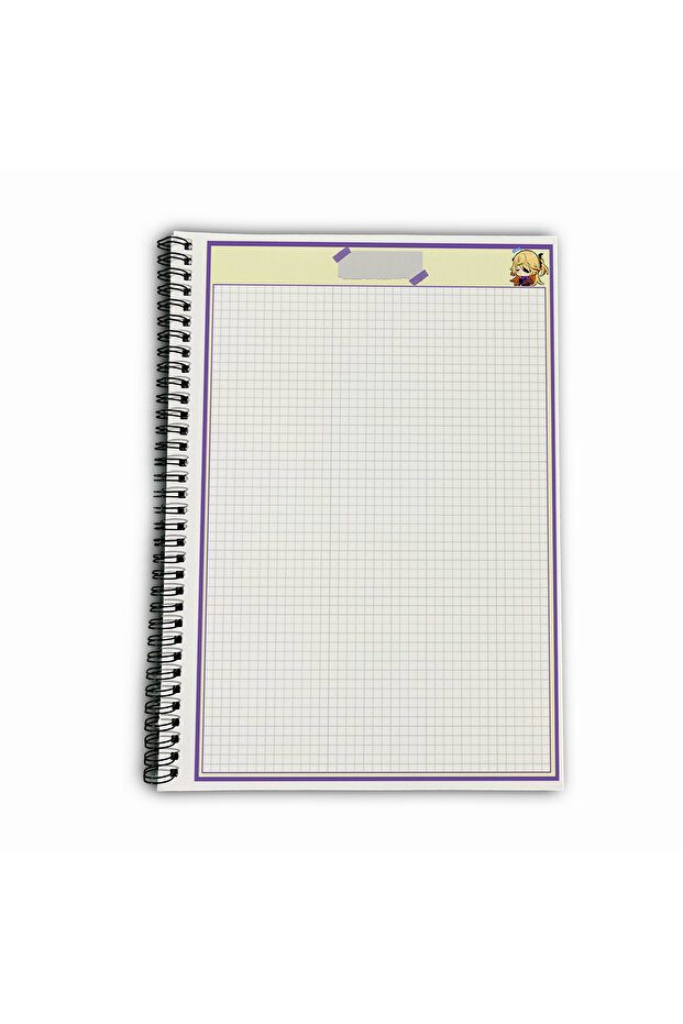 Genshin Impact Fischl Checkered A4 School Notebook 72 Sheets Model 1 - 5