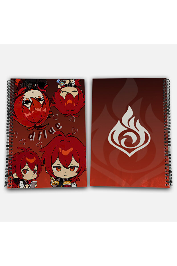 Genshin Impact Diluc Unlined A4 School Notebook 72 Sheets Model 1 - 1