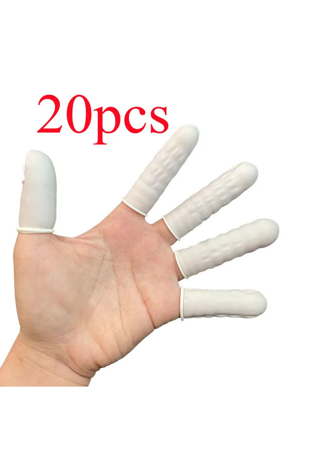 RED Protective Fingertip Natural Gloves Disposable Latex Finger Cots for Workplace Safety Nail...