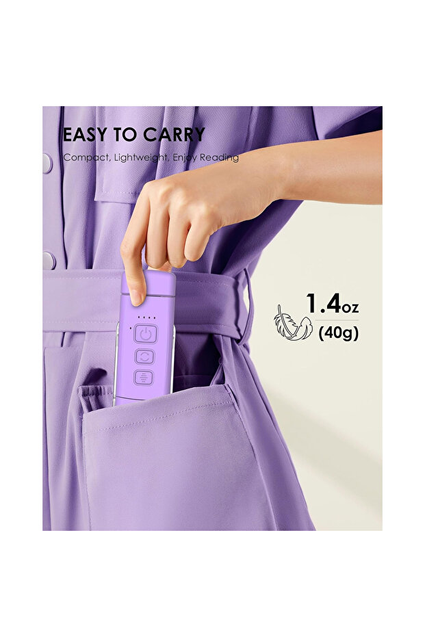 LED Reading Lamp with Book Attachment, 3 Color Modes, 5 Brightness Levels, USB Rechargeable - 5