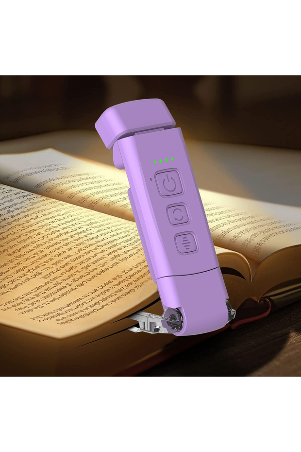 LED Reading Lamp with Book Attachment, 3 Color Modes, 5 Brightness Levels, USB Rechargeable - 8