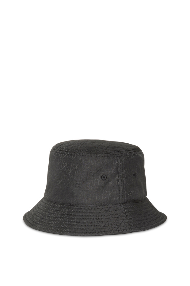 Men Black Ripstop Emblem Logo Bucket Hat - 5