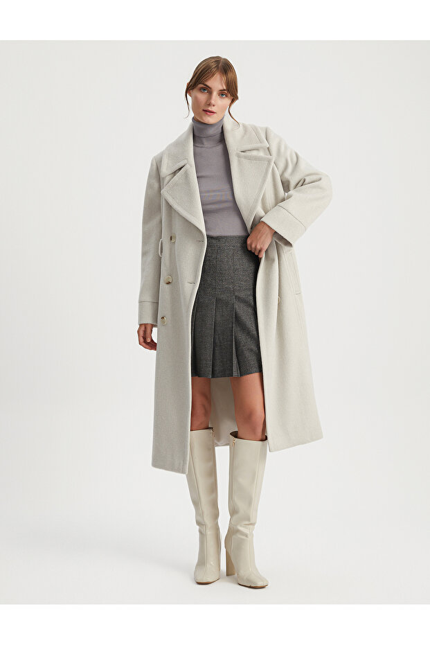 Yun Mixed Double Collar Coat - 2