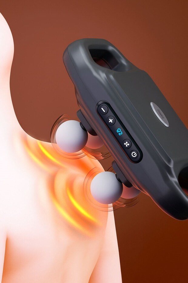 ® 4 Head Massage Gun – 12W Deep Tissue & Relief, 20 Levels & 6 Modes - Black
