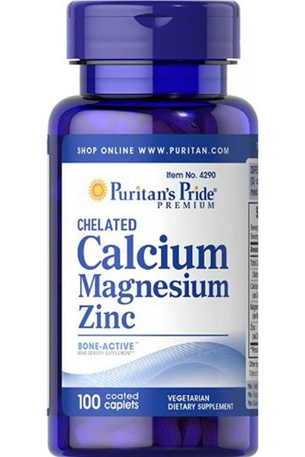 Chelated Calcium Magnesium Zinc- 100 Caplets