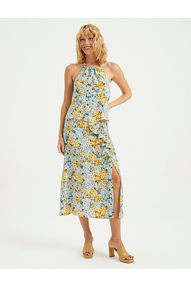 CİCEK DESENLI VISKON BLUZ - 1