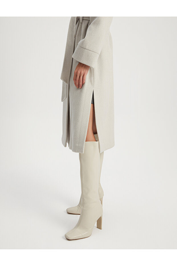 Yun Mixed Double Collar Coat - 5