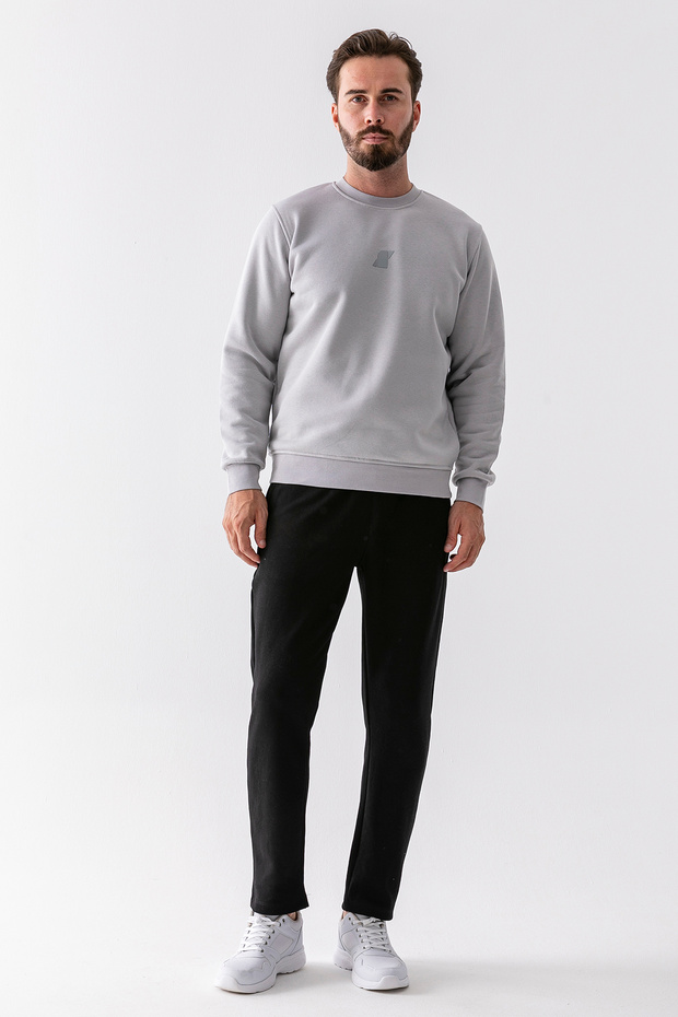Men's Elastic Waist Pocket Detailed Jogger Trousers Black - 8079