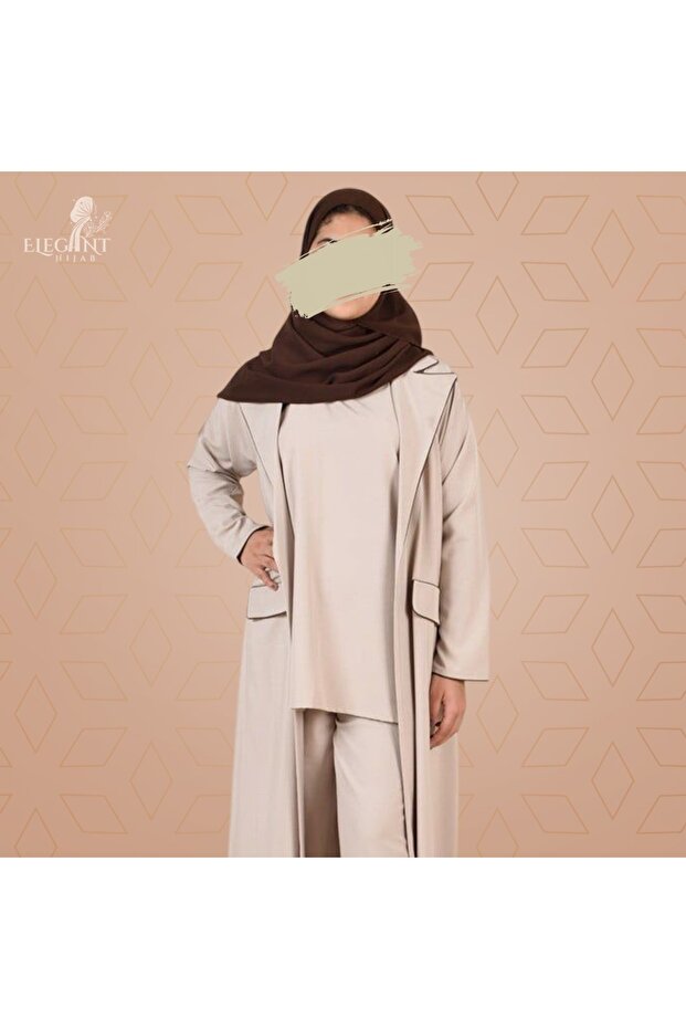 بدلة نسائية بيج 3 قطع