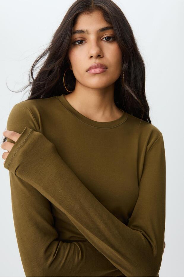 Basic bisiklet yaka tişört - 3