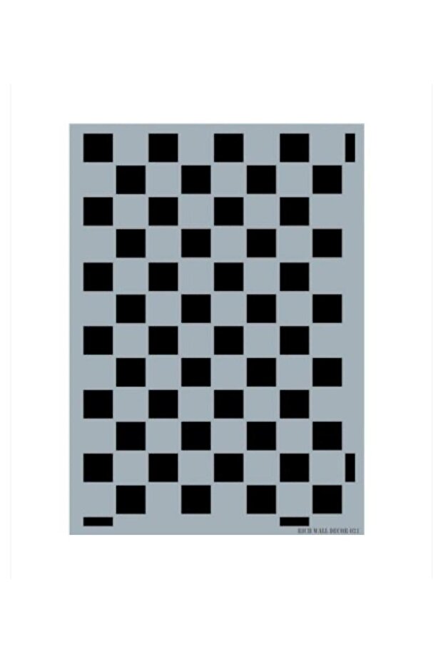Rich Kare Desenli Dekoratif Stencil Şablon – 50x70 cm Ahşap ve Duvar Boyama Şablonu - 2