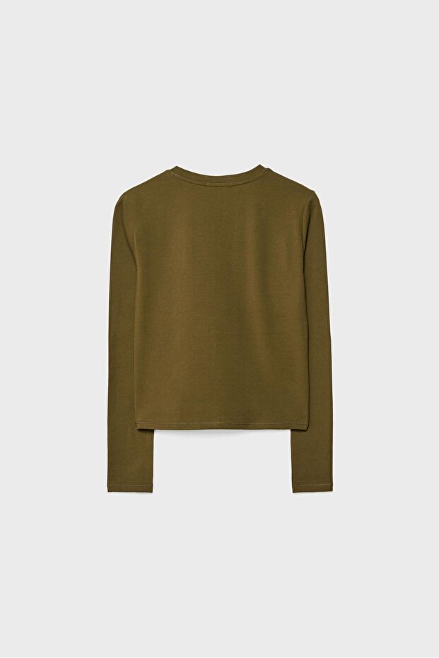 Basic bisiklet yaka tişört - 6