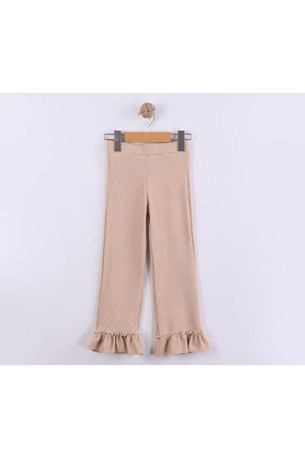Extra Flexible Twill Luxury Leggings for Girls with Ruffles