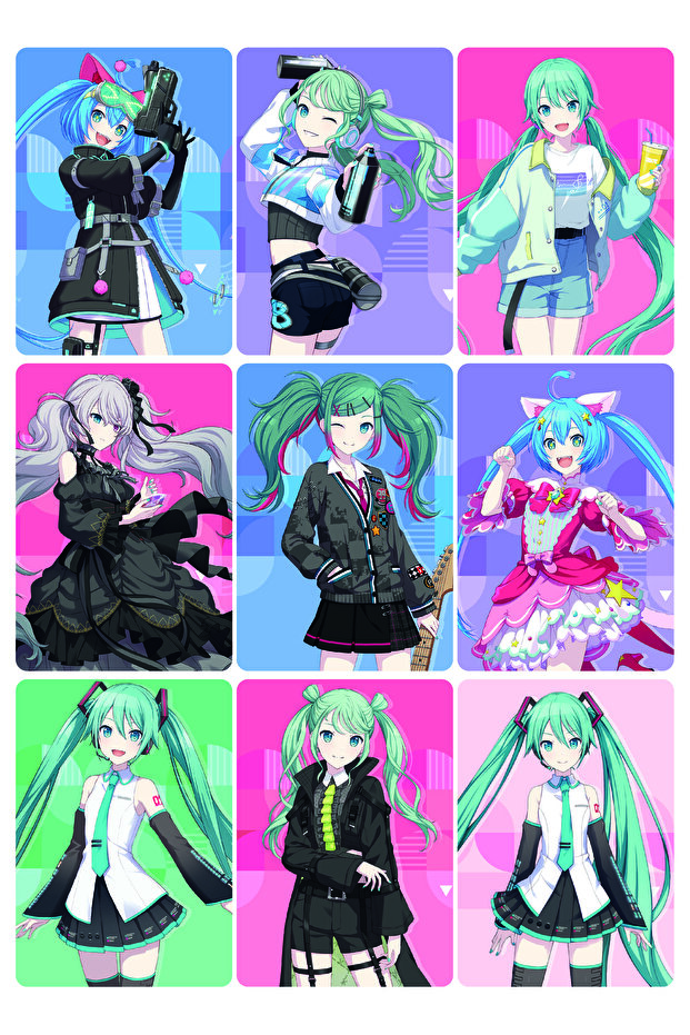 مجموعة بطاقات الصور المتحركة Hatsune Miku Pjsekai مكونة من 9 قطع