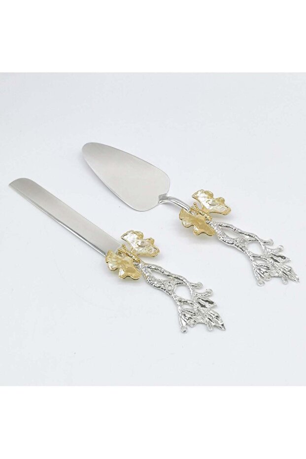 2PCS Butter Fly Design Cake knife serving set