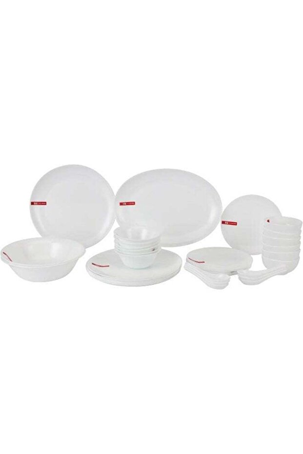 Delcasa DC3391 Opalware Dinner 33-Pieces Set, White