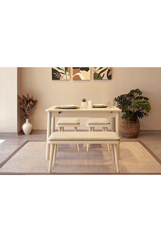 MİORA MİNİ BENCH KREM KREM - 4