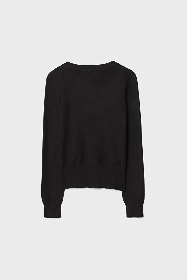 Düğmeli Triko Hırka - 7