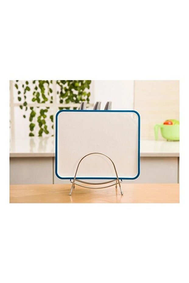 Chopping Board Container Dish Drying Rack Silver/White 17 x 12 x 15.5cm