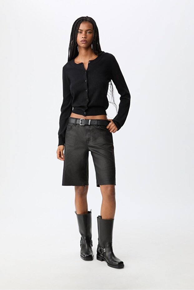 Düğmeli Triko Hırka - 3