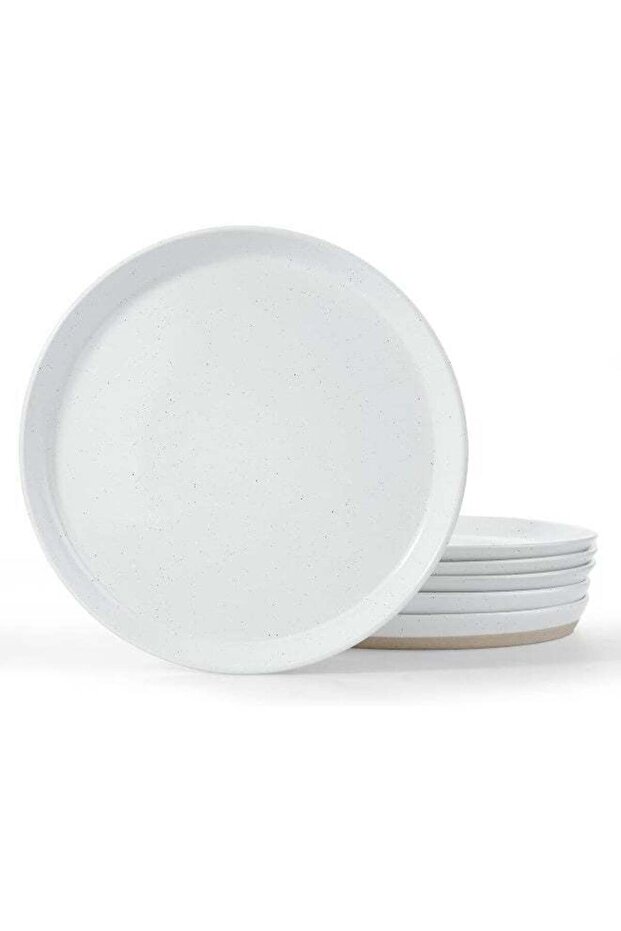 Saturn 6 Piece Stoneware Dinner Plates in 10.25 inches, Scratch Resistant, Modern Rustic Serving Di