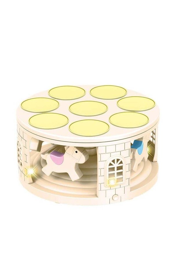 Rotating Macaron-Colored Cake & Pastry Display Stand with Light and Music - Ideal for Birthdays, Ba