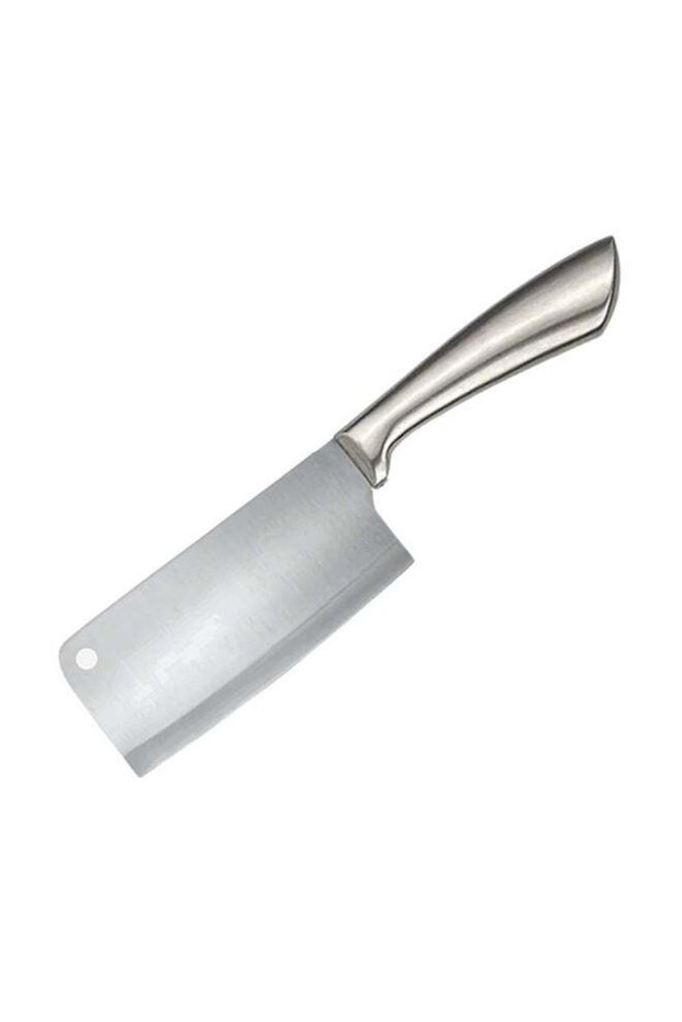 Feelings Stainless Steel Cleaver Knife, 17cm Blade / 30.5cm Overall (KQ0801) – Ultra-Sharp Heavy-Duty Meat & Vegetable Chopper with Ergonomic Non-Slip Handle, Rust-Resistant Butcher Knife, Silver
