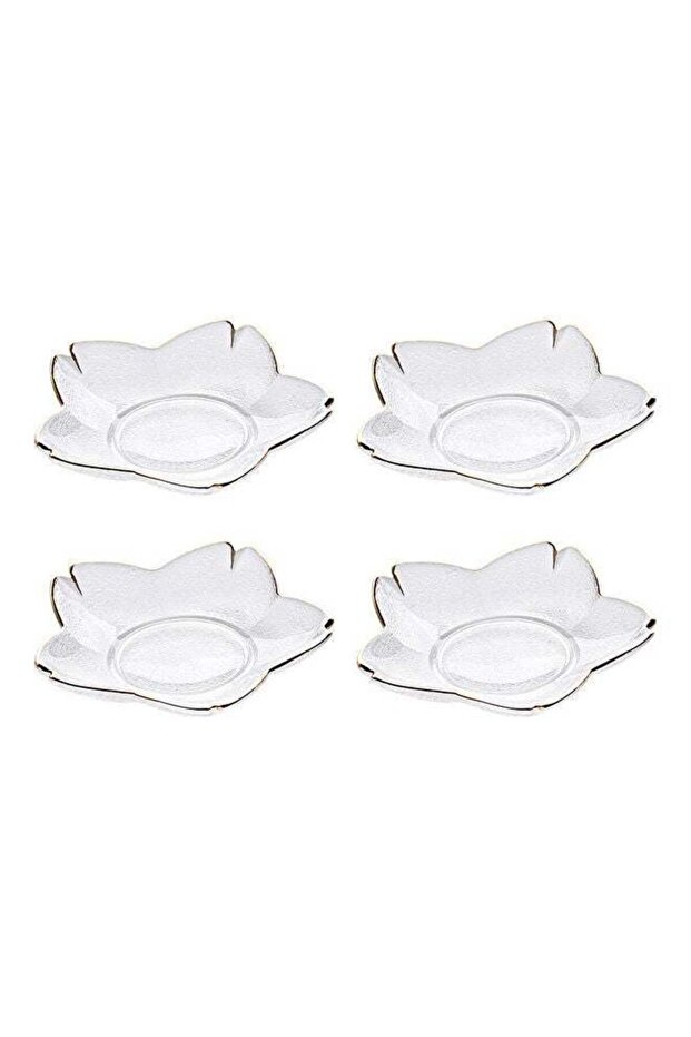 4-Piece Cherry Blossom Dish Glass Clear 14 X 14 X 7cm